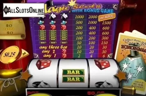 Game Workflow screen. Magic Slots from Playtech