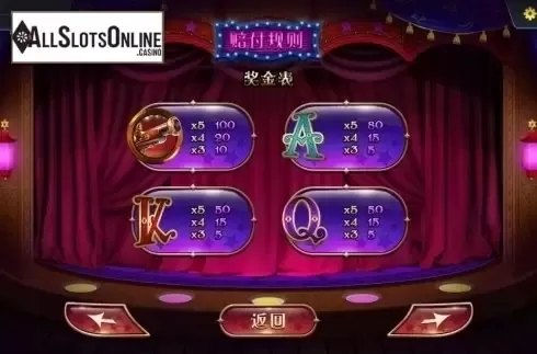 Paytable 2. Magician (Dream Tech) from Dream Tech