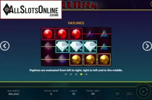 Paytable 4. Multi Gem from Bally Wulff