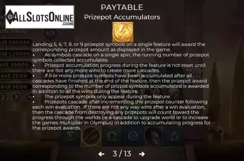 Prizepot Accumulators screen