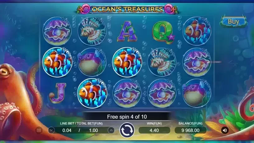 Ocean's Treasures slot screenshot 3