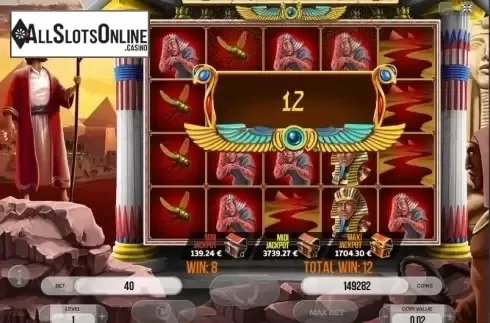 Win Presentation screen. Plagues Of Egypt from Fugaso