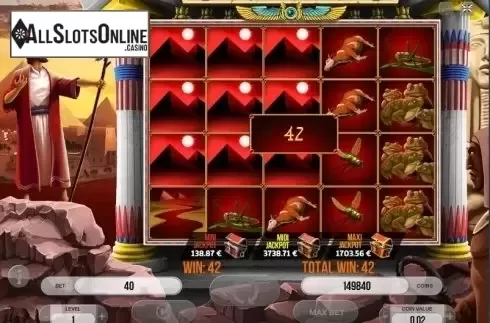 Win screen. Plagues Of Egypt from Fugaso