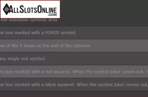 Paytable 2. Poker Roulette from Espresso Games