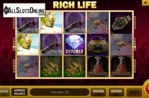 Win screen 3. Rich Life 3x3 from InBet Games