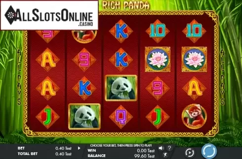 Reel screen. Rich panda from Genesis