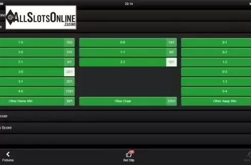 Reel screen. Rush Football Live from Inspired Gaming