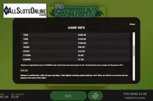 Info 2. Scratchy Big from Hacksaw Gaming