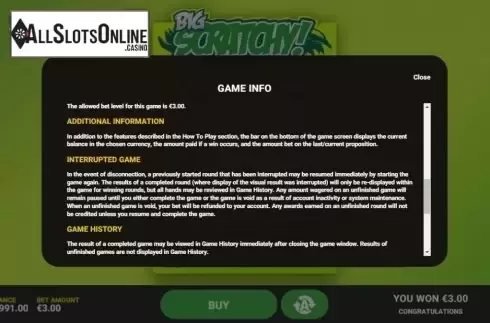Info 3. Scratchy Big from Hacksaw Gaming