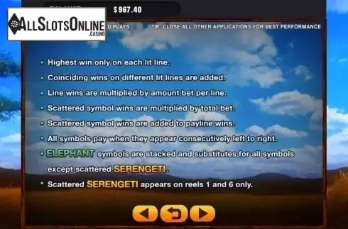 Game Rules. Serengeti (GMW) from GMW