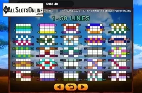 Paylines. Serengeti (GMW) from GMW