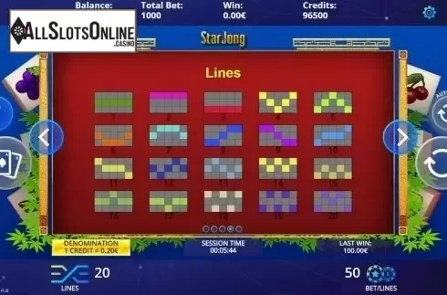 Paylines. Star Jong from DLV