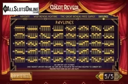 Paylines. The Great Reveal from Playtech