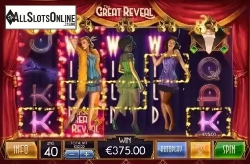 Win Screen. The Great Reveal from Playtech