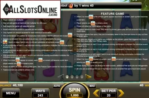 Features. Tini Bikini from Spin Games