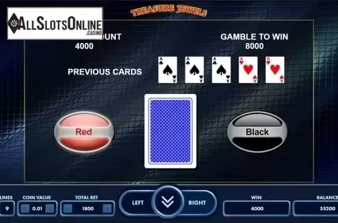 Gamble screen. Treasure Jewels from Novomatic