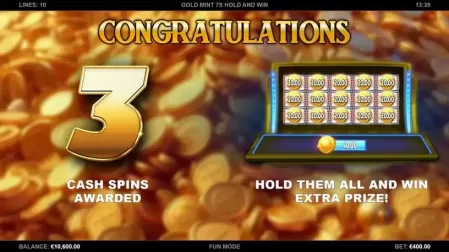 Gold Mint 7s Hold and Win slot screenshot 2