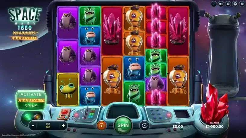 Space Wars XXXtreme Megaways slot screenshot 1