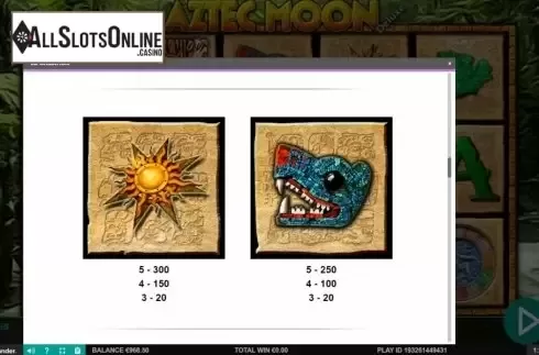 Paytable 3. Aztec Moon from Magic Dreams