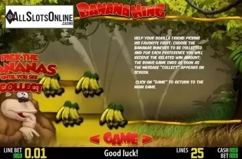 Paytable 3. Banana King HD from World Match