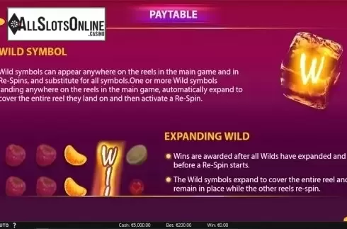 Paytable 2. Berryburst Max from NetEnt