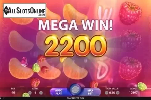 Mega Win Screen. Berryburst Max from NetEnt