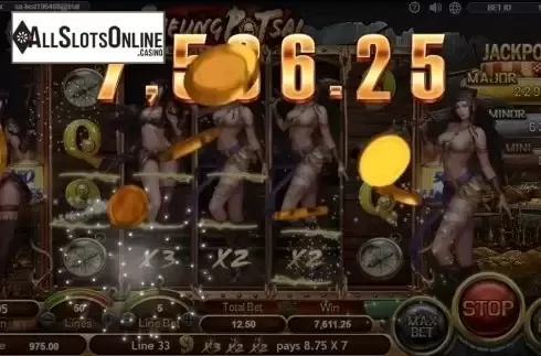 Free Spins Win Screen. Cheung Po Tsai from SimplePlay