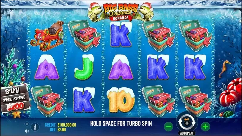 Christmas Big Bass Bonanza slot screenshot 1