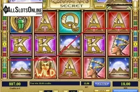 Wild Win screen. Cleopatra's Secret from Tom Horn Gaming