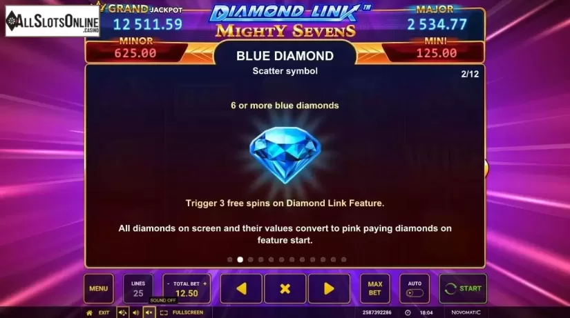 Features 2. Diamond Link Mighty Sevens from Greentube