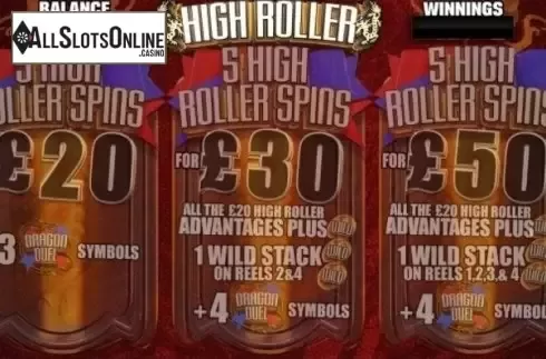High Roller Screen. Dragon Duel: Pots of Fortune from CR Games