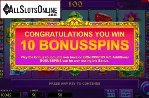 Free Spins screen. Dragons Mystery (Amatic Industries) from Amatic Industries