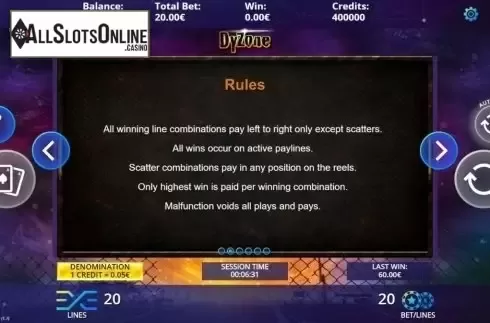 Game Rules. Dyzone from DLV