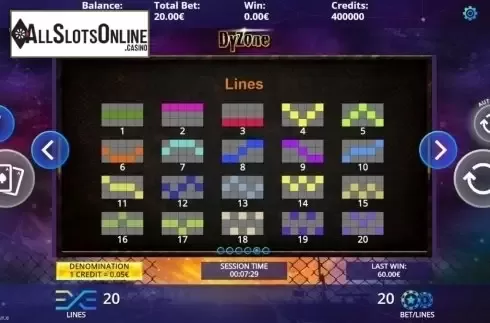 Paylines. Dyzone from DLV