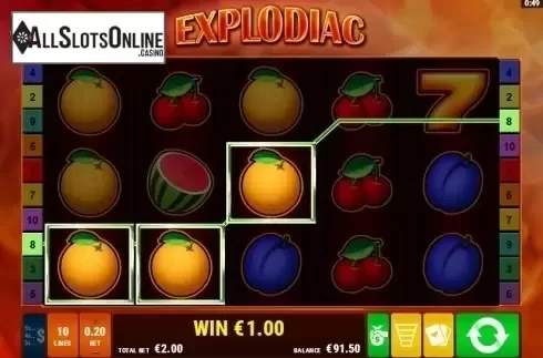 Screen 2. Explodiac from Gamomat