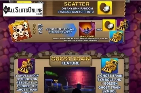 Paytable 2. Fairground Fortunes Ghost Train from Psiclone Games