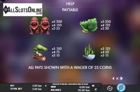 Paytable 4. Fortune turtle from Genesis
