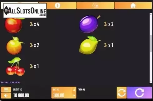 Pay Table screen 2