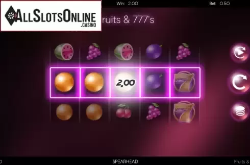 Win screen 1. Fruits & 777's Slider from Spearhead Studios