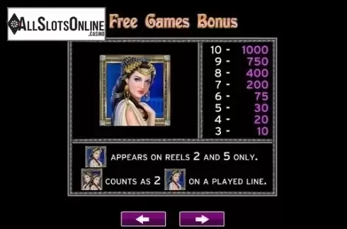 Paytable 2. Golden Odyssey from High 5 Games