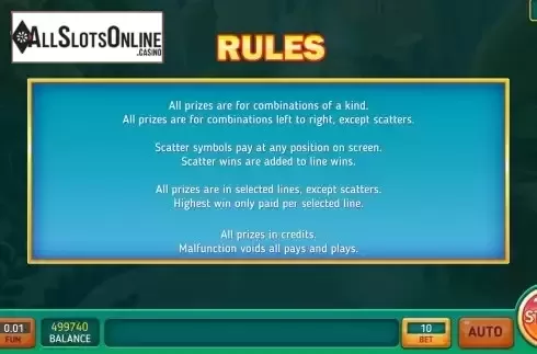Game Rules screen