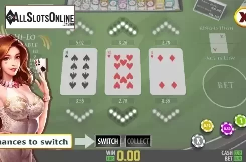 Start screen. Hi-Lo (World Match) from World Match