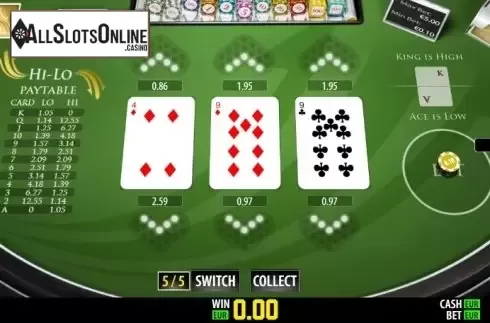 Win screen 4. Hi-Lo (World Match) from World Match
