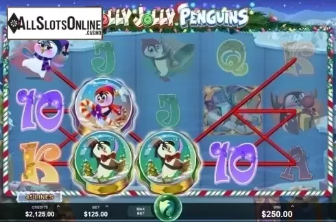 Win Screen . Holly Jolly Penguins from Fortune Factory Studios