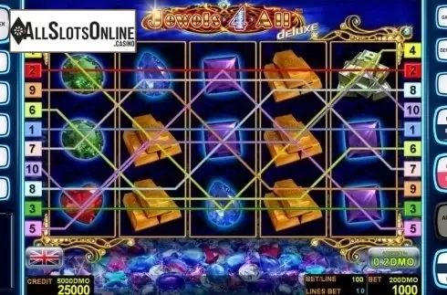 Reels screen. Jewels 4 All Deluxe	 from Novomatic