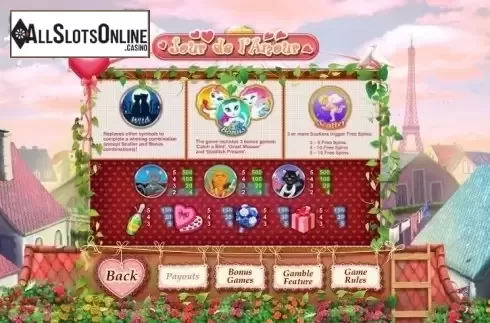 Paytable 1. Jour de l'Amour from GamesOS