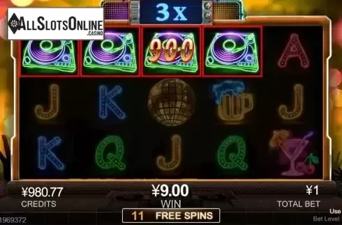Free Spins GamePlay Screen