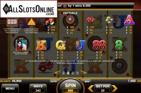 Paytable. Lucky Dragon Casino from Spin Games