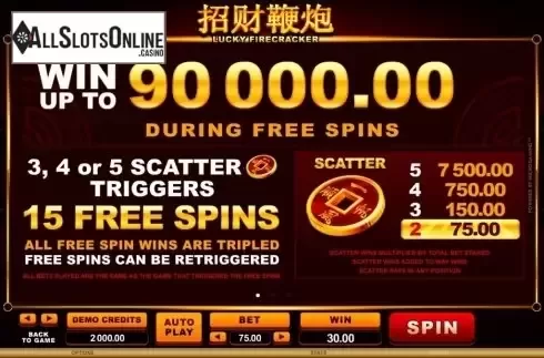 Screen2. Lucky Firecracker from Microgaming