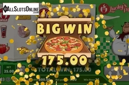 Win screen. Lucky's Pizza from PlayPearls